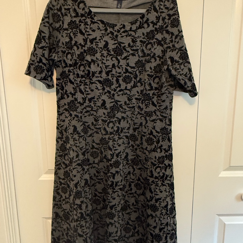 Lands' End Black A-line Scoop Neck Dress